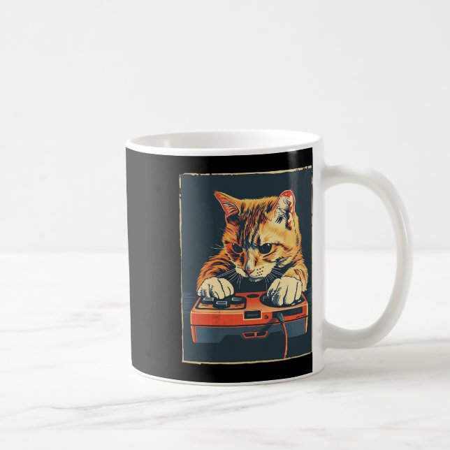 Mug Retro Gamer Chat Avoir Une Console De Jeu Amusante (Droite)