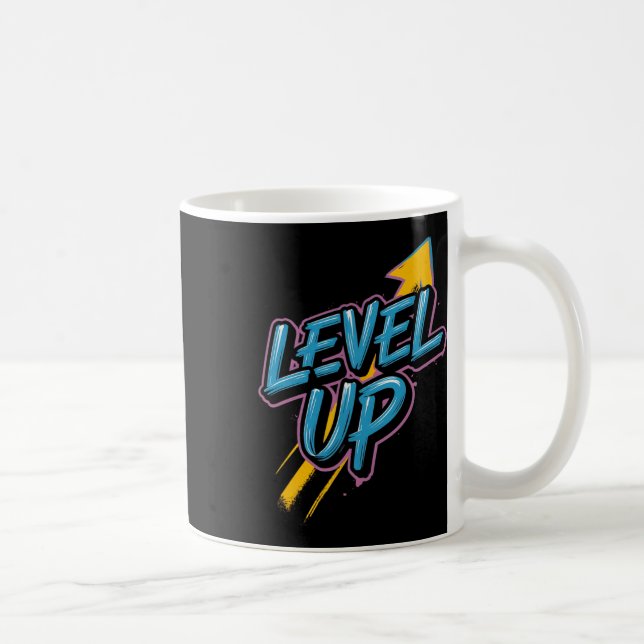 Mug Retro Gaming Level Up Boys Girls Men Women  (Droite)