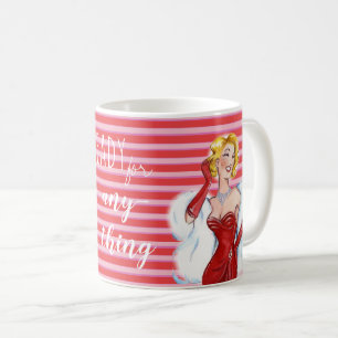 Mug Retro Glamour et Rayures Rouges Motivation