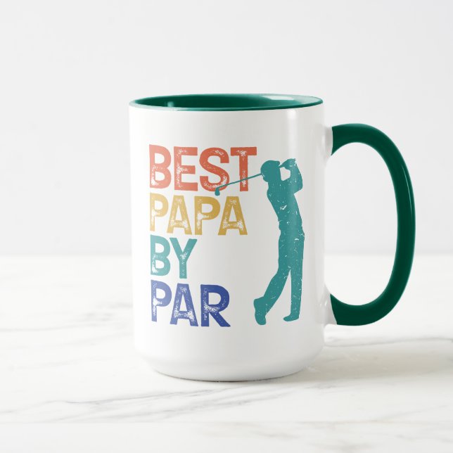 Mug Retro Golfer - Meilleur Papa Par Par (Droite)