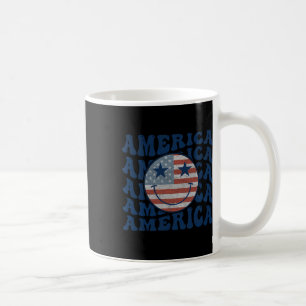 Mug Rétro Groovy America États-Unis Sourire Visage Pat