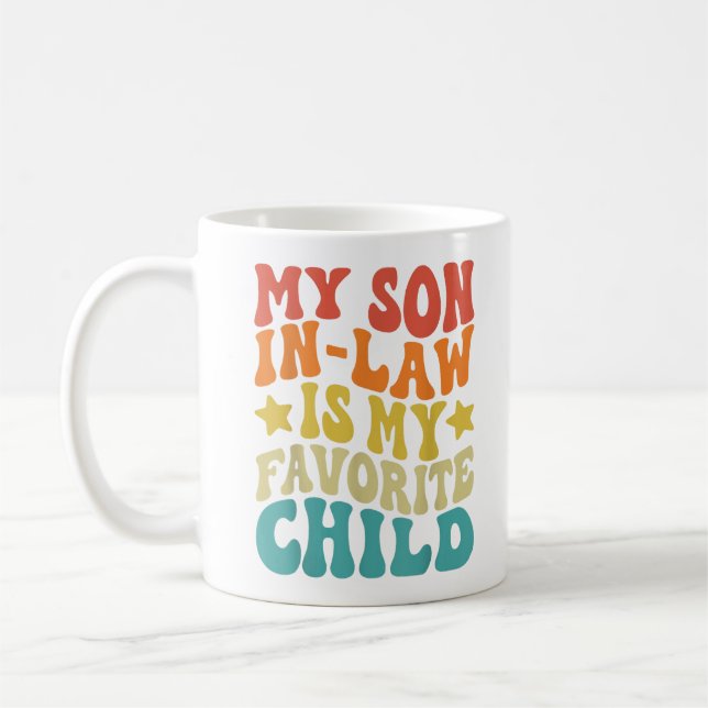 Mug Rétro Groovy Mon Gendre Est Mon Enfant Préféré (Gauche)