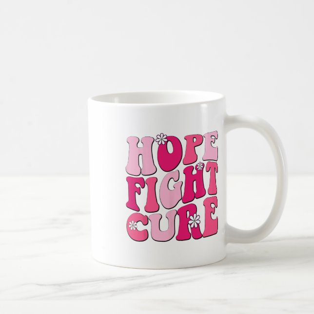 Mug Retro Groovy Pink Hope Fight Cure Breast Aw (Droite)