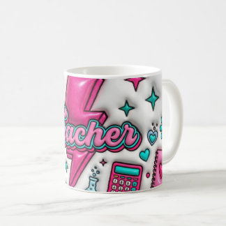 Mug Rétro Groovy Professeur Rose et Turquoise 330m