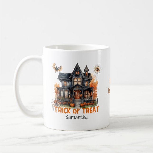 Mug Rétro Halloween éffrayant horreur maison hantée (Gauche)