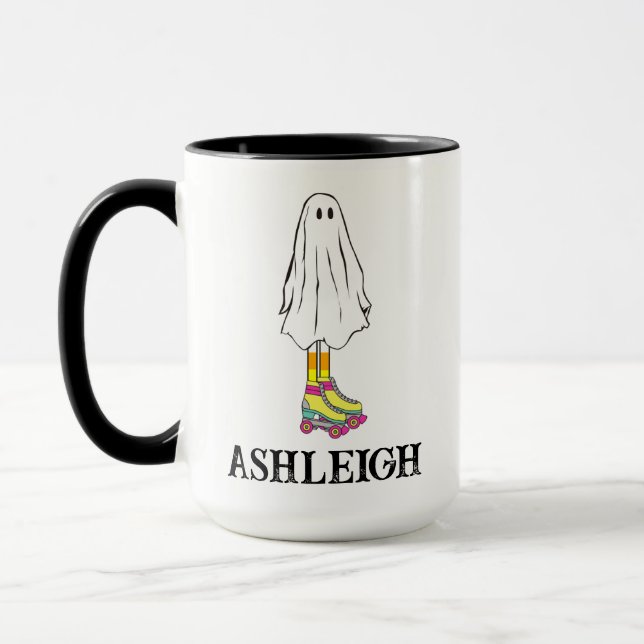 Mug Retro Halloween Mignon Summerween Fantôme Nom Pers (Gauche)