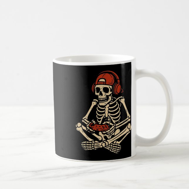 Mug Retro Halloween Skeleton Gamer Video Gaming Boys M (Droite)