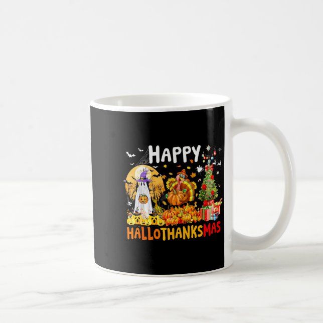 Mug Retro Halloween Thanksgiving Christmas Happy Hallo (Droite)