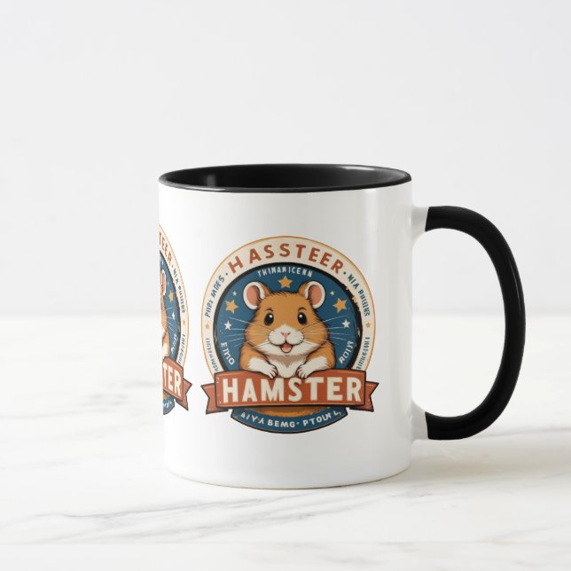 Mug Retro Hamster Rings Emblem Art (Droite)