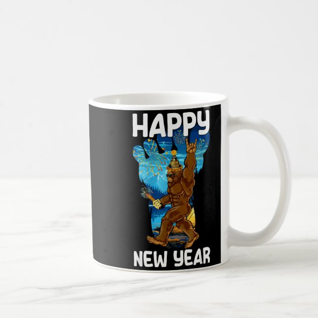 Mug Retro Happy New Year 2026 Bigfoot Lovers New Years (Droite)