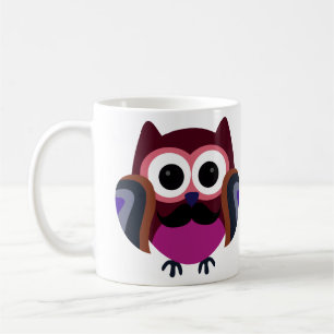 Mug Rétro hibou avec la moustache