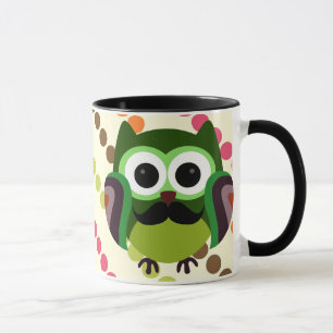 Mug Rétro hibou avec la moustache