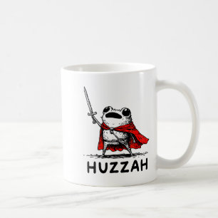 Mug Rétro Huzzah Grenouille Chevalier Épée Drôle Citat