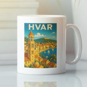 Mug Retro Hvar Croatie Adria Coast Travel