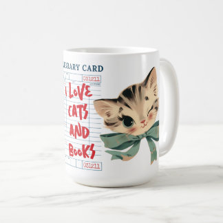 Mug Rétro J'adore les Chats et les Livres
