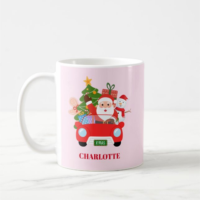 Mug Retro Jingle And Mingle Noël Père Noël Rouge (Gauche)