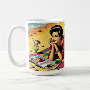 Mug Retro Lady at Beach Daydreabout Fashion