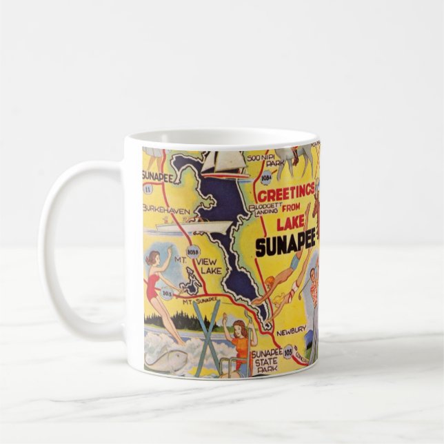 Mug Retro Lake Sunapee NH (Gauche)