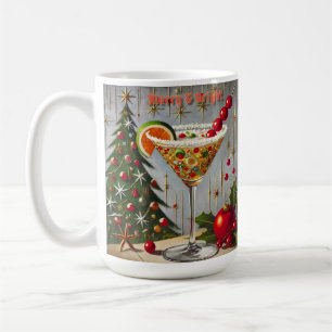 Mug Retro les années 50 Merry Bright Christmas Candy C