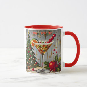 Mug Retro les années 50 Merry Bright Christmas Candy C