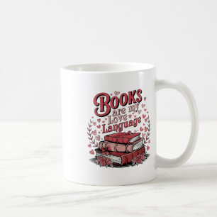 Mug Retro Livres are My Love Langue Valentine Livre Lo