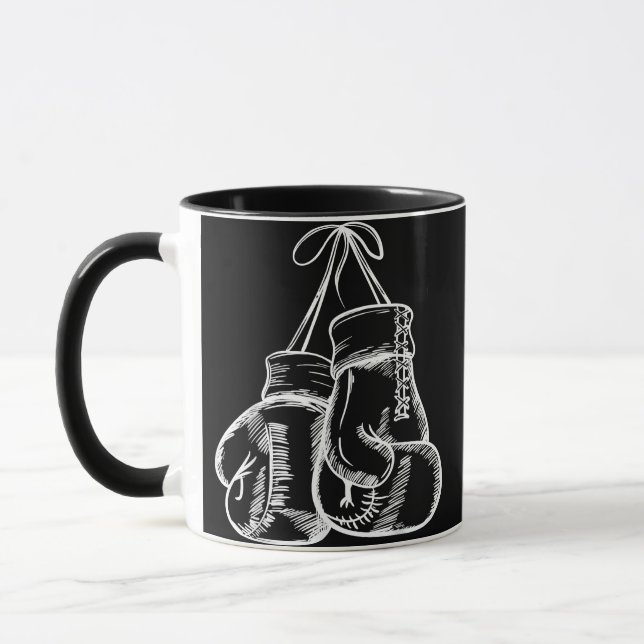 Mug Retro Love White Boxing Gloves Gifts Boxer Gift  (Gauche)