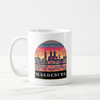 Mug Retro Magdeburg Skyline