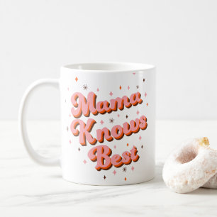 Mug Retro Mama connaît le meilleur rose Brown les anné