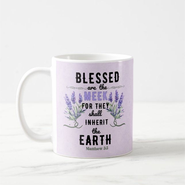 Mug Retro Matthieu 5:5 Verset biblique (Gauche)