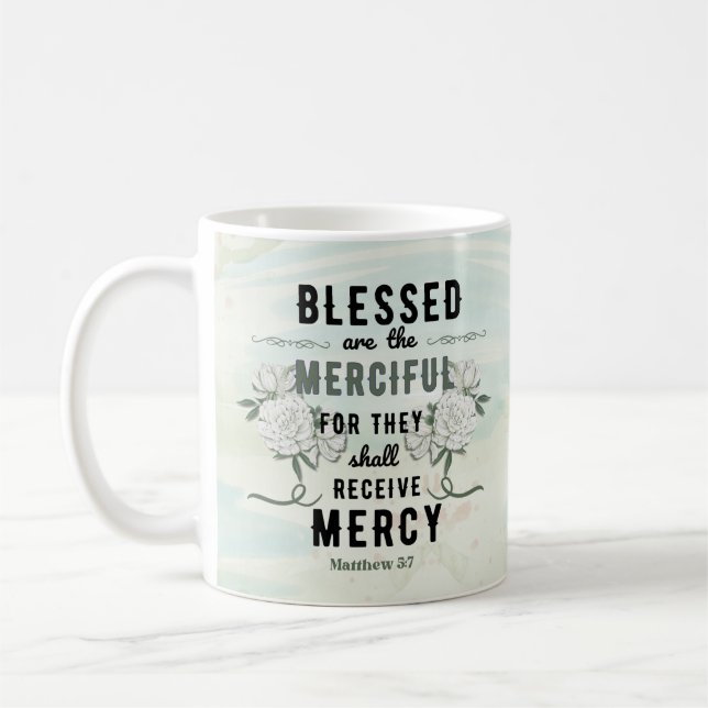 Mug Rétro Matthieu 5:7 Verset biblique (Gauche)