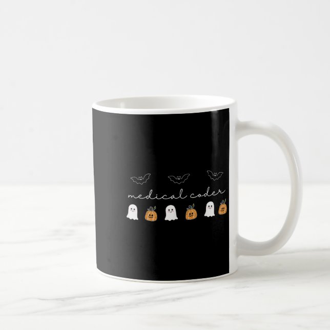 Mug Retro Médicale Coder Citrouille Ghost Worker Hallo (Droite)