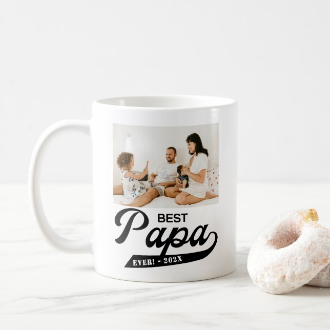 Mug Retro Meilleur Papa Jamais Photo (Avec donut)