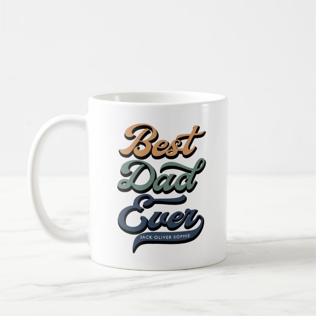 Mug Retro Meilleur Papa Jamais Photo Fête des pères No (Gauche)