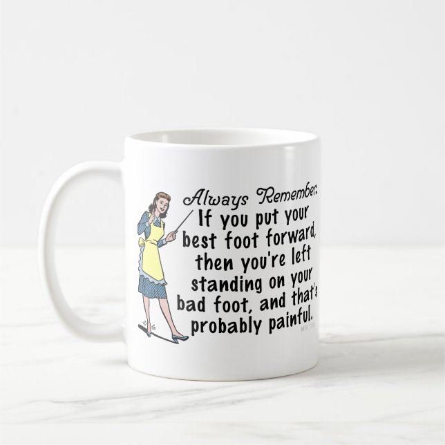 Mug Rétro meilleur pied drôle Demotivational (Gauche)