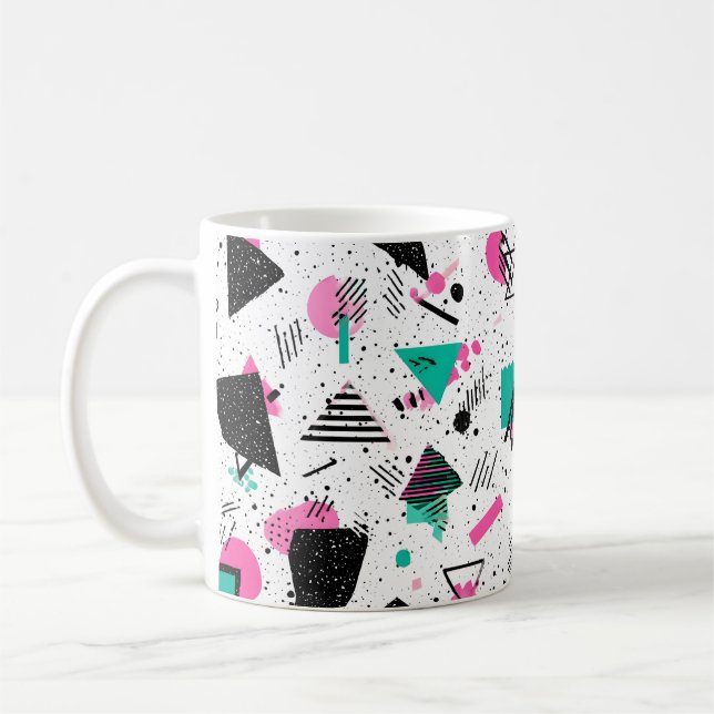 Mug Retro Memphis Geometric Pattern (Gauche)