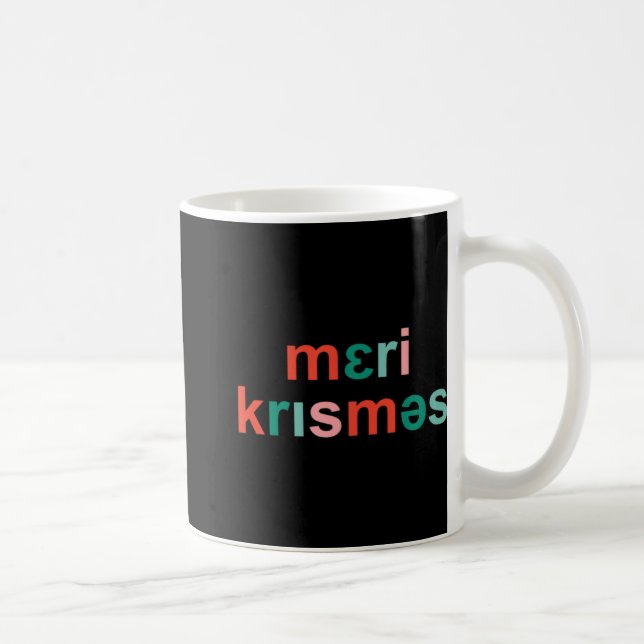 Mug Retro Merry Christmas Slp Phonetics Funny Speech T (Droite)