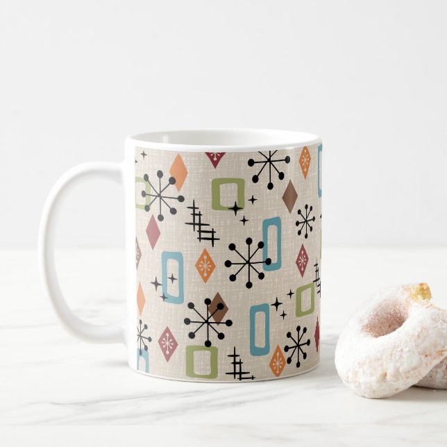 Mug Retro Mid-Century moderne Atomique Abstrait Motif (Avec donut)