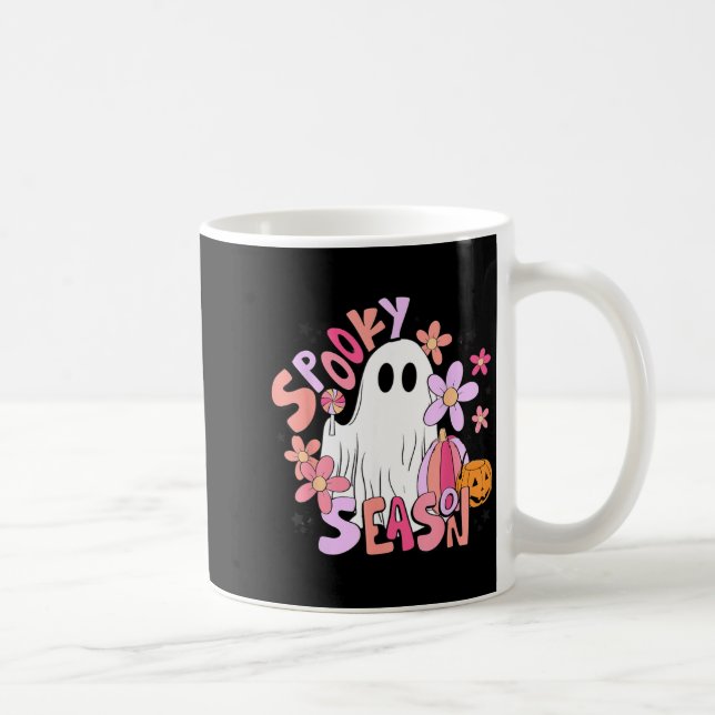 Mug Rétro Mignon Fantôme Saison Effrayant Drôle Hallow (Droite)