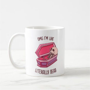 Mug Retro mignonne Halloween Squelette" Je suis mort"