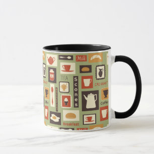 Mug Rétro motif avec des plats de cuisine pour le
