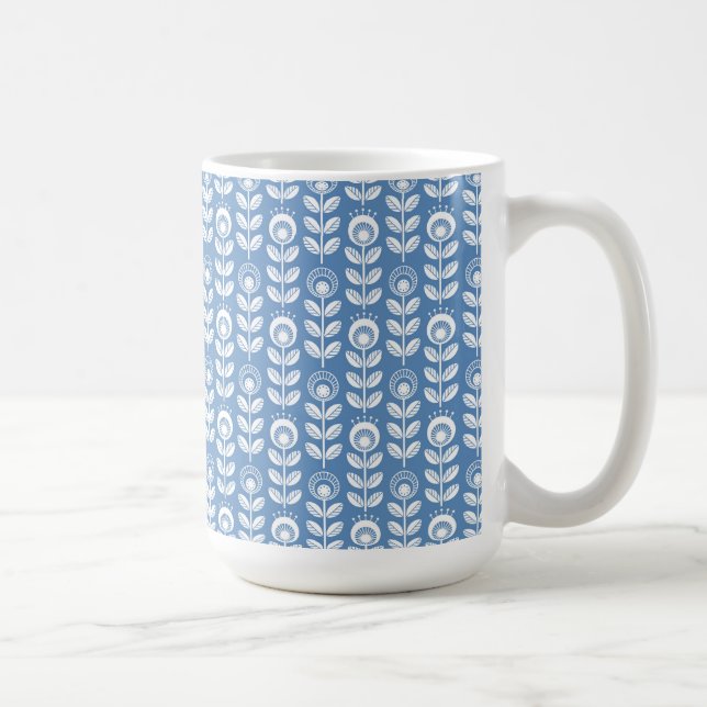 Mug Rétro motif bleu scandinave (Droite)