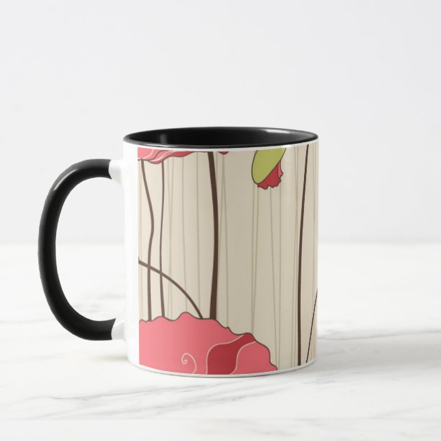 Mug Rétro motif de pavots (Gauche)