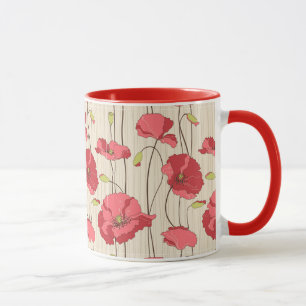 Mug Rétro motif de pavots