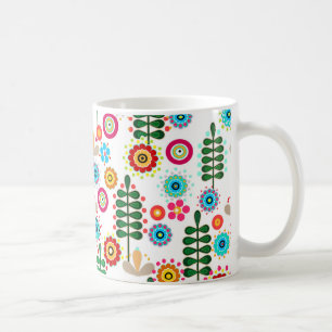Mug Rétro, motif floral