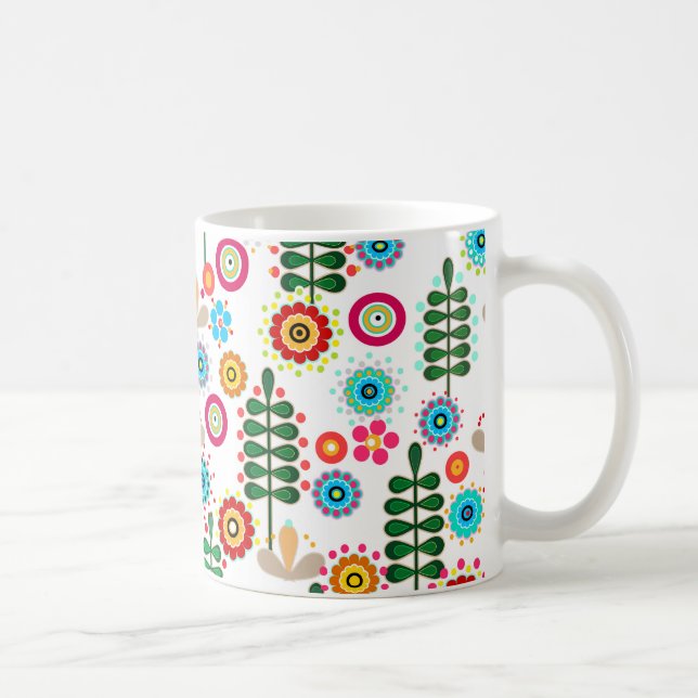 Mug Rétro, motif floral (Droite)