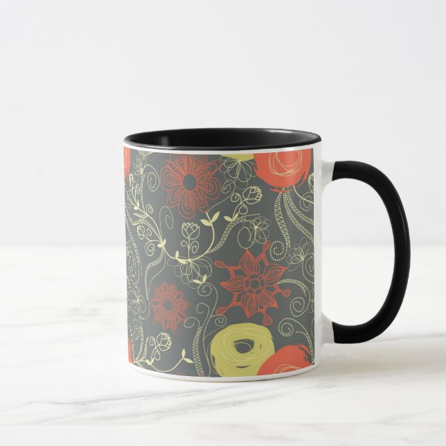 Mug Rétro motif floral (Droite)