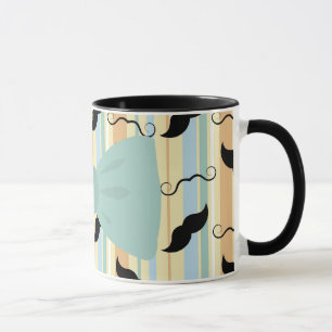 Mug Rétro motif noir de Bowtie de moustache de guidon