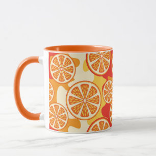 Mug Rétro motif orange d'agrume