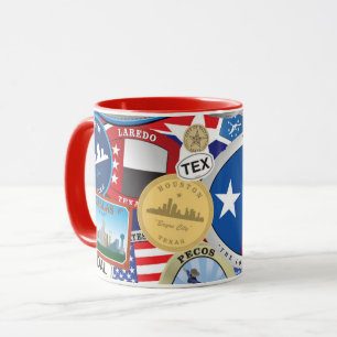 Mug Rétro motif vintage d'autocollant du Texas
