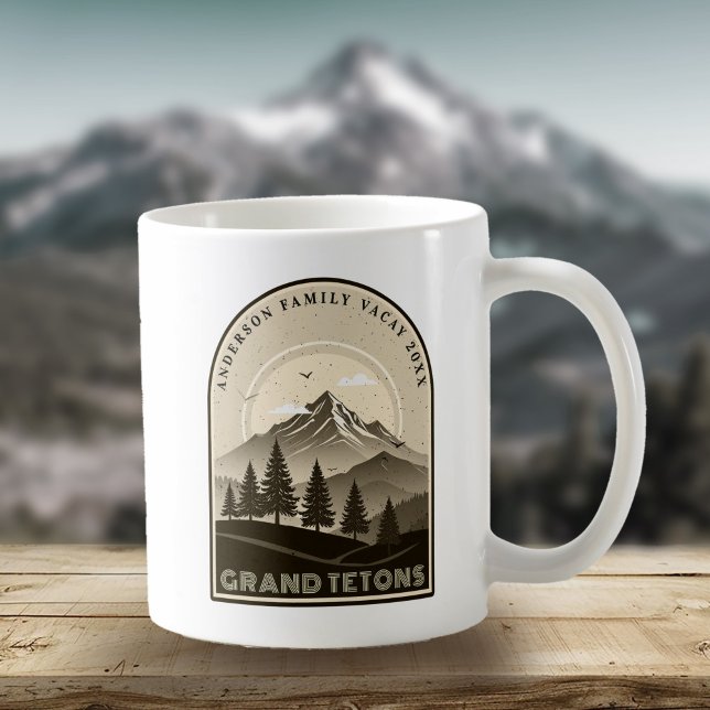 Mug Retro Mountain Family Vacation Brown ID1136 (Créateur téléchargé)